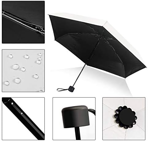 Small Travel Umbrella Compact for UV Protection Light Purse Size Umbrellas for Sun Rain Portable for Backpack