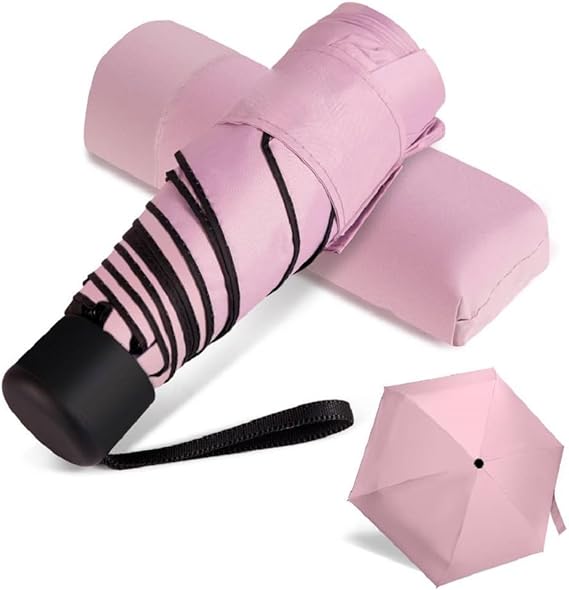 Small Travel Umbrella Compact for UV Protection Light Purse Size Umbrellas for Sun Rain Portable for Backpack