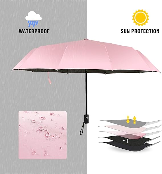Travel Umbrella Compact Folding Sun Umbrellas Lighweight Auto Open Close for Women Parasol