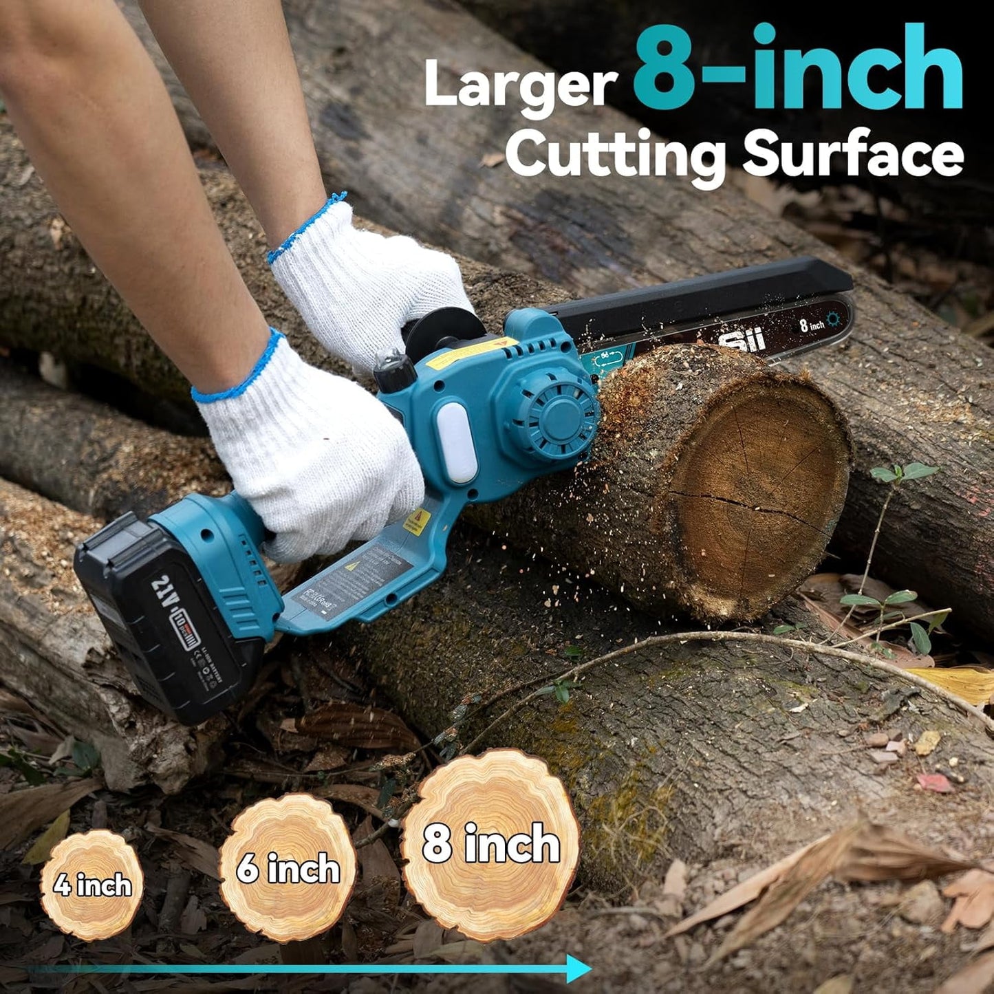 Seesii 2-in-1 Cordless 8 inch Pole Saw & Mini Chainsaw