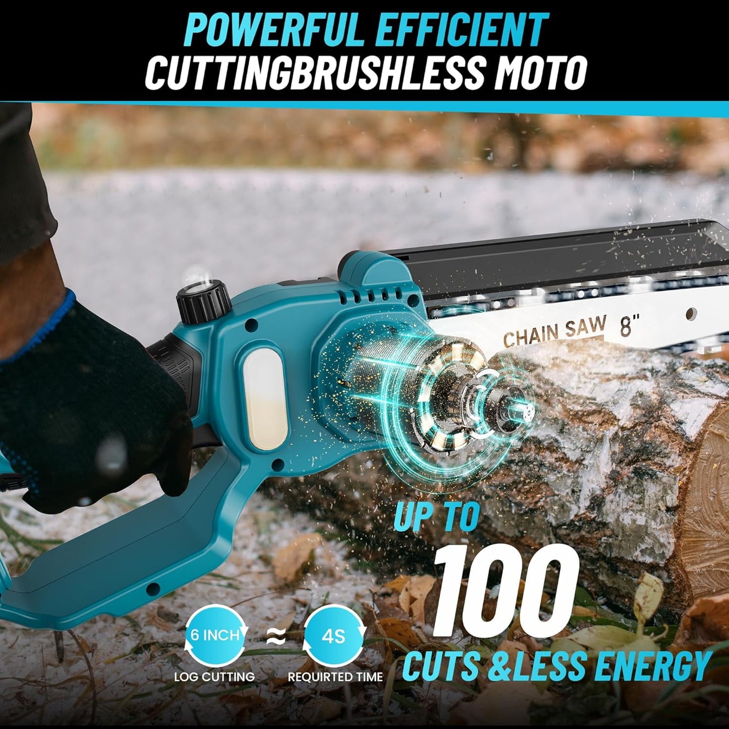 Seesii 2-in-1 Cordless 8 inch Pole Saw & Mini Chainsaw