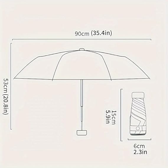 UPF50+ Mini Travel Sun Umbrella for Purse With Case,Small Compact UV Umbrella Protection Sun,Lightweight Portable Parasol Windproof for Women Men Kids