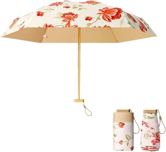 Small Mini Folding Umbrella Light Compact Design Perfect for Travel Outdoor UV Protection Sun and Rain Umbrellas