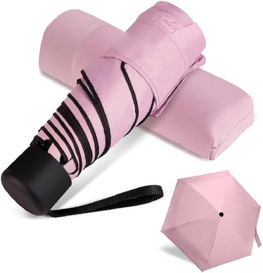 Small Travel Umbrella Compact for UV Protection Light Purse Size Umbrellas for Sun Rain Portable for Backpack