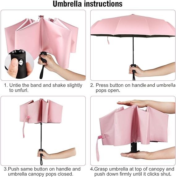 Travel Umbrella Compact Folding Sun Umbrellas Lighweight Auto Open Close for Women Parasol